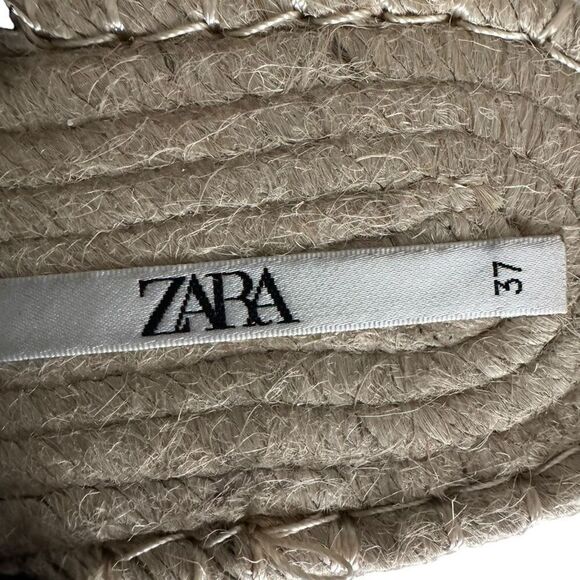 Zara Balletcore Bow Espadrilles Flats Black Size 37 - Picture 7 of 9